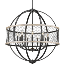 Golden Canada 3170-9 BLK-CW - Golden Lighting Roost 9-light Chandelier in Matte Black